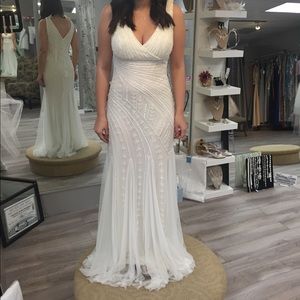 beaded boho gown for wedding or prom